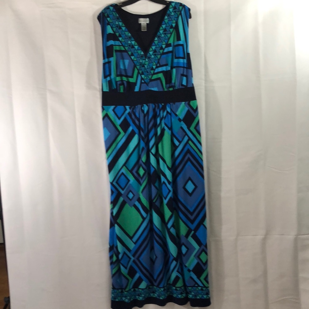Bright Geo-Pattern Summer Maxi Dress
